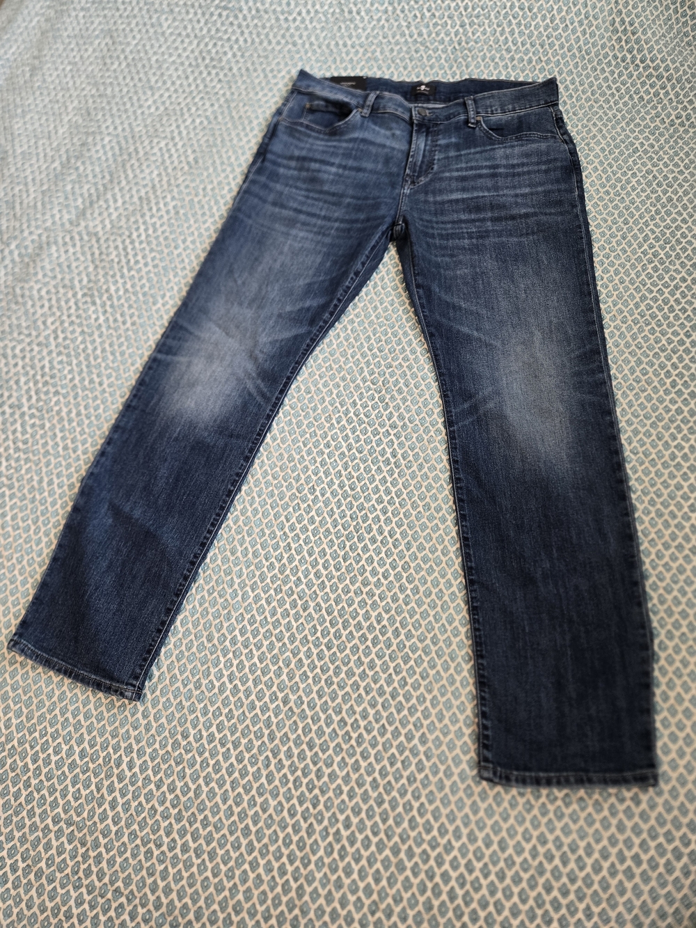 7 For All Mankind Men's Medium Dark Blue Straight Jeans